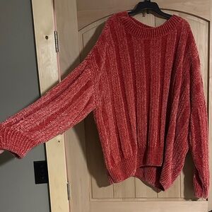 Cozy Chenille Oversized Sweater - salmon